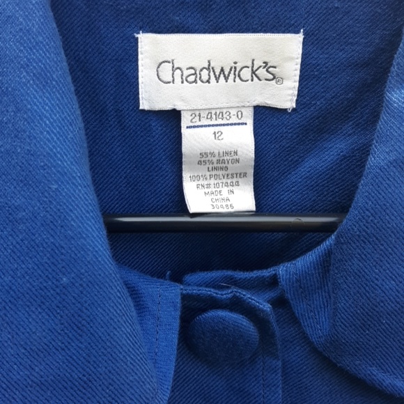Chadwicks Blue Blazer Button-down size 12 - Picture 2 of 4